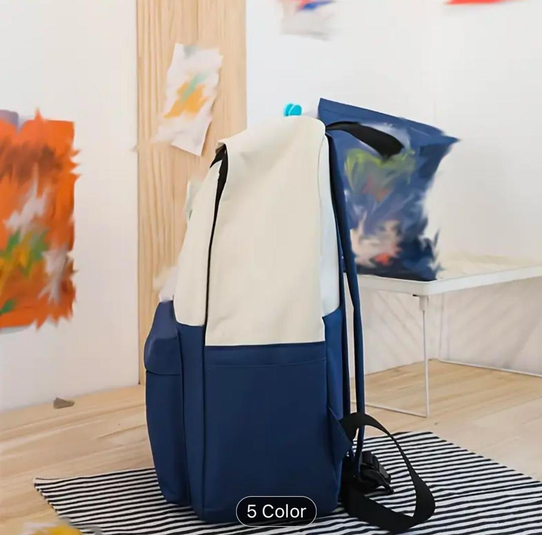 Cute Cat Print 5-in-1 School Bag Set for Girls