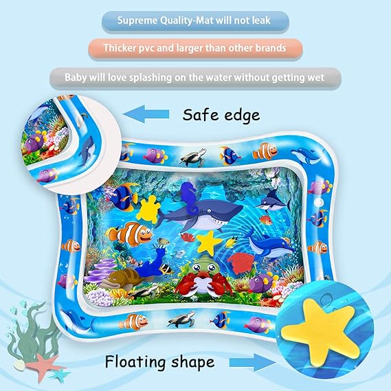 Inflatable Leakproof Tummy Time Water Mat for Kids
