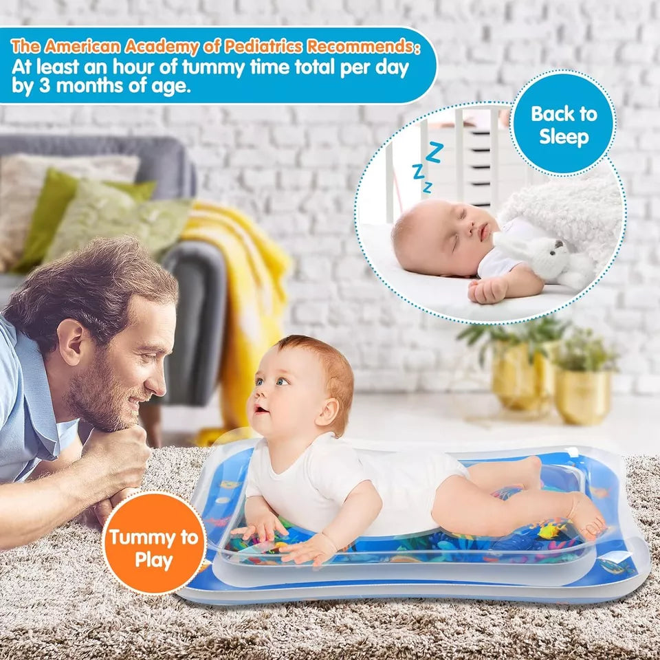 Inflatable Leakproof Tummy Time Water Mat for Kids