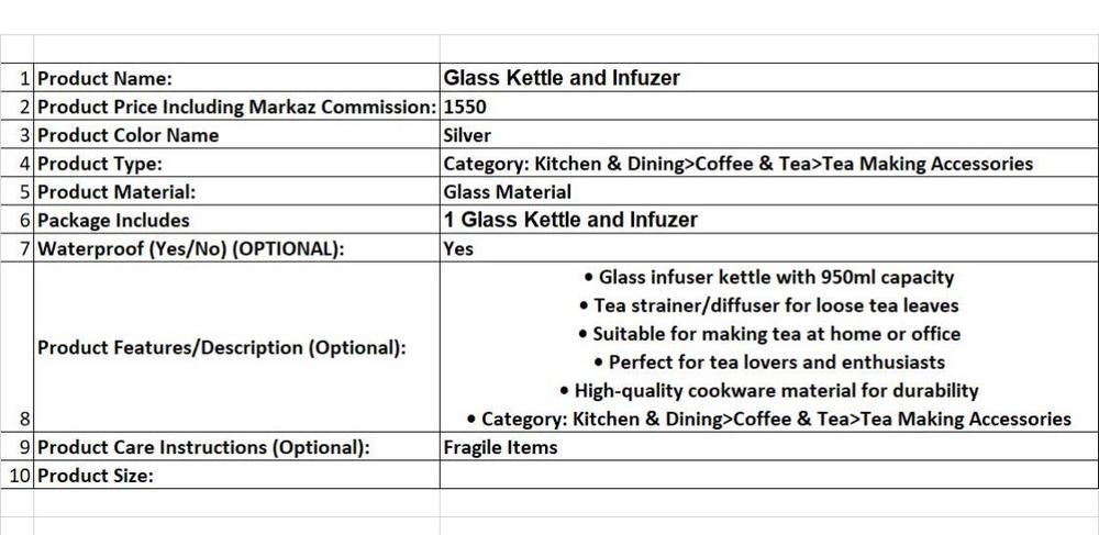 Infuser Glass Tea Jug with Stainless Steel