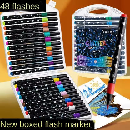 Summer Glitter Hal Tip Markers Set