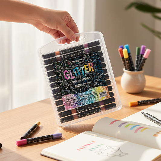 Summer Glitter Hal Tip Markers Set