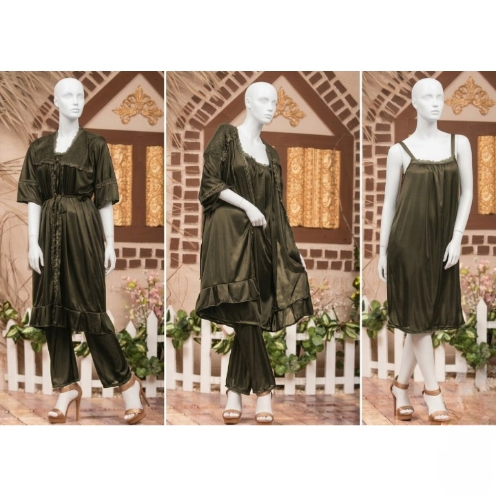 3-Piece Silk Nightwear Set for Women